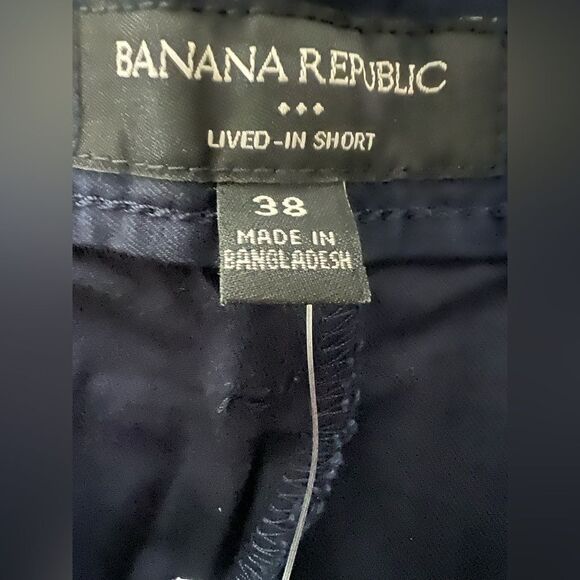 Banana Republic Factory linen blend stripe shorts size 38 black preppy travel - Picture 4 of 8